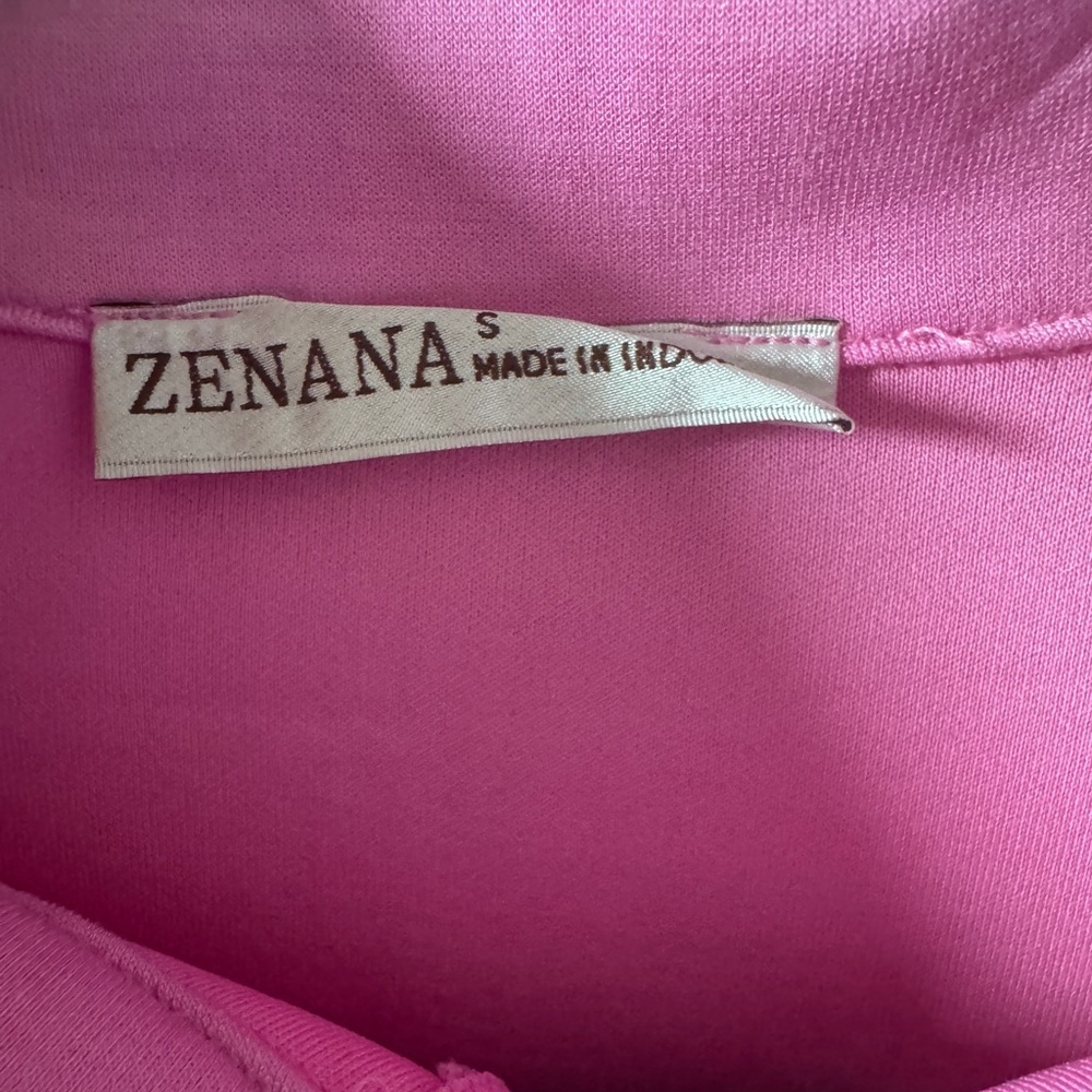NWOT-Zenana Outfitters Pink 1/4 Zip Jacket & Track Pants Set-Small - Picture 4 of 7